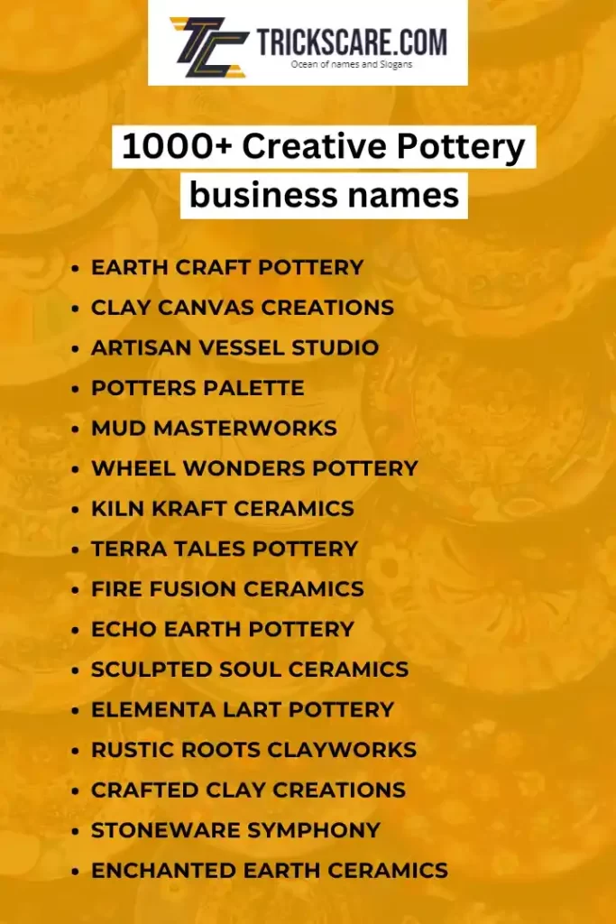 pottery business names ideas