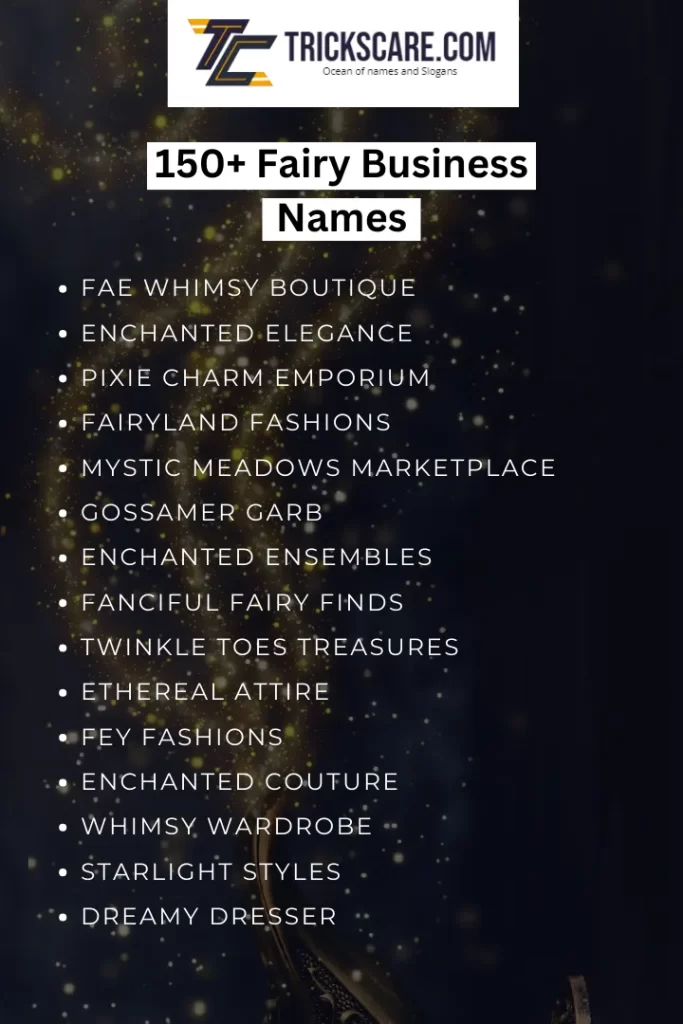 Fairy brand names , fairy business names, Fairytale shop names