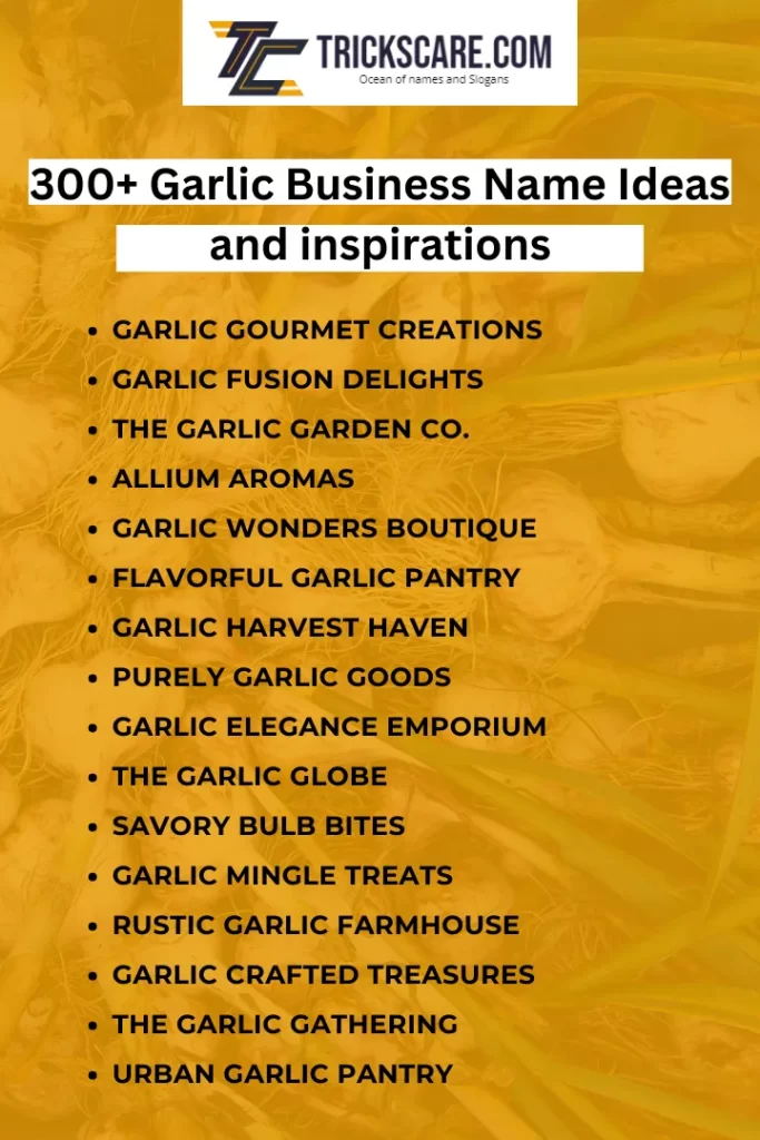 Garlic Business Name ideas