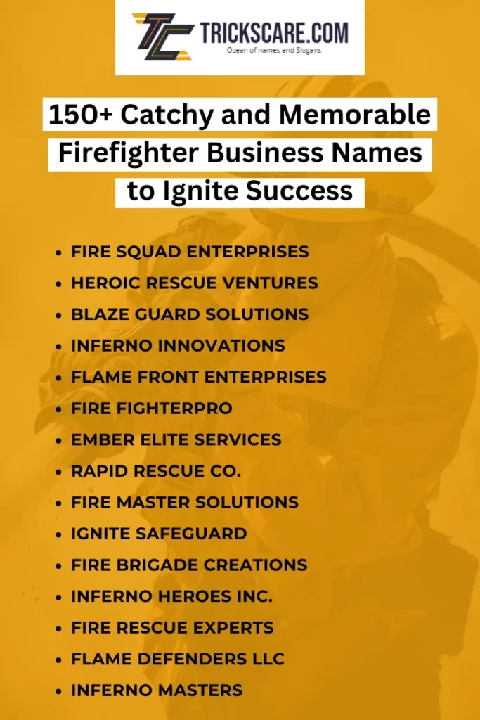 firefighter business names, Firefighter Lawn Business Names, Firefighter Owned Business Names
